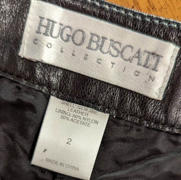 Hugo Buscati Vintage 90's Black Leather Pencil Mini Skirt in Size 2 - Picture 8 of 10